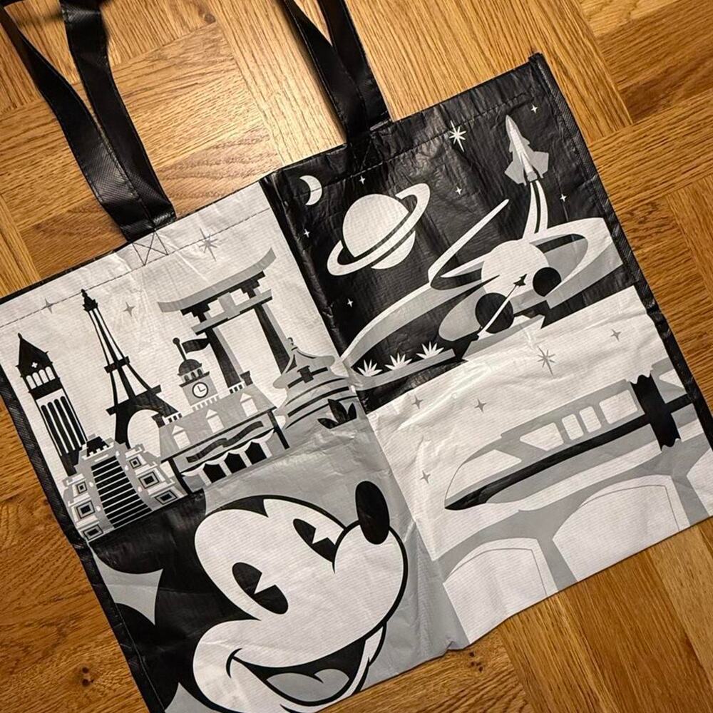 Disney EPCOT Mickey Mouse Reusable Tote Bag Black & White